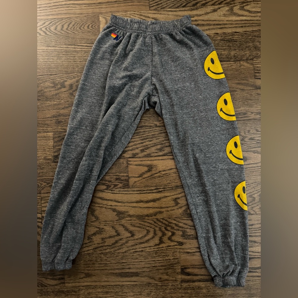 Smiley Light Weight Sweatpants Charcoal Grey Size S